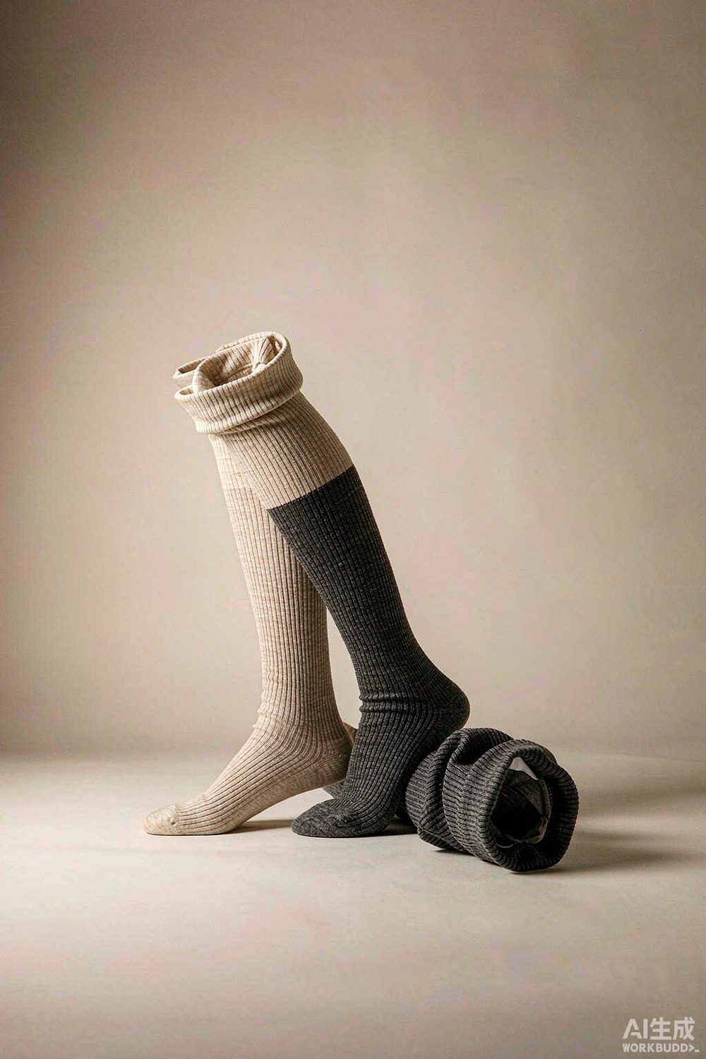 Ribbed over-the-knee knit socks produced by Leiqing Knitting